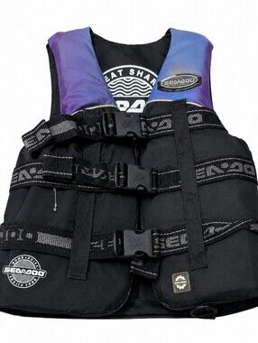Buoy-O-Boy Adult Universal PFD Life Jacket Orange Blue 3-Buckle Personal